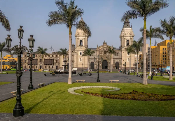 Basilica Cattedrale Lima Plaza Mayor Lima Perù — Foto Stock