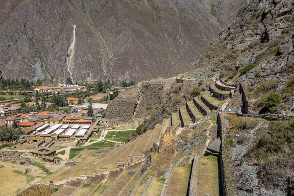 Ollantaytambo Inka Ruinerna Och Terrasser Ollantaytambo Sacred Valley Peru — Stockfoto