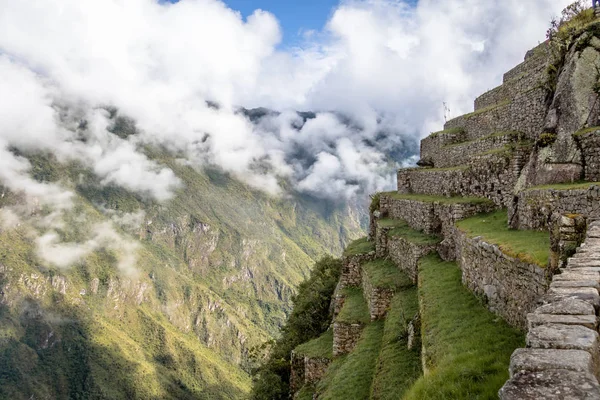 Terrassen Machu Picchu Inca Ruinen Heiliges Tal Peru — Stockfoto