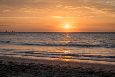 Güzel gün batımı Mancora Beach - Mancora, Peru