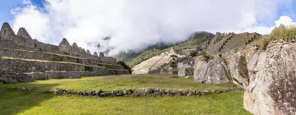 Vista Panorámica Las Ruinas Machu Picchu Inca Valle Sagrado Perú — Foto de Stock