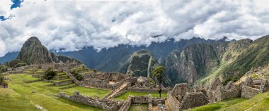 Panoramik Machu Picchu İnka harabelerini - Kutsal Vadi, Peru