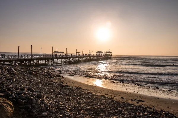 Huanchaco Beach Pier Trujillo Peru — стокове фото