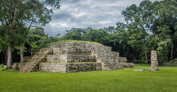 Pirámide Stella Gran Plaza Las Ruinas Mayas Copan Archaeo — Foto de Stock