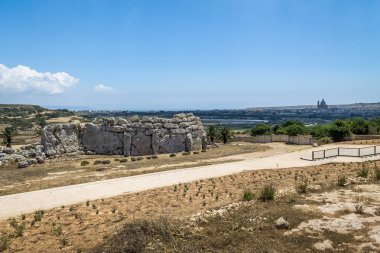 Ggantija Tapınağı Neolitik Megalit karmaşık Harabeleri - Gozo, Malta