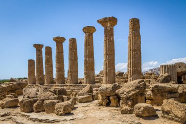 Tapınak Herakles Dorian sütunları Vadisi tapınak - Agrigento, Sicilya, İtalya