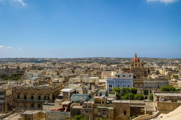 Victoria City Saint George Basilica View Citadel Victoria Gozo Malta — Stock Photo, Image