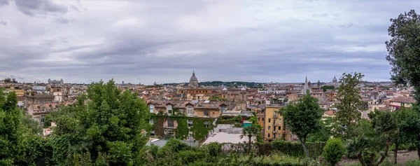 Panoramisch Uitzicht Rome Luchtfoto Stadsgezicht Vanaf Pincio Heuvel Rome Italië — Stockfoto