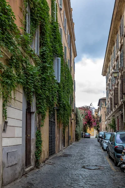 Smal Oude Straatje Trastevere Rome Italië — Stockfoto