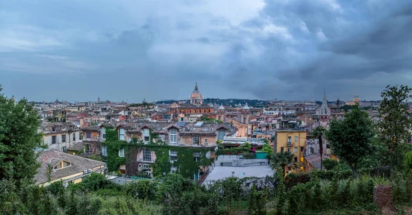 Rome Luchtfoto Stadsgezicht Uitzicht Vanaf Pincio Heuvel Bij Zonsondergang Rome — Stockfoto