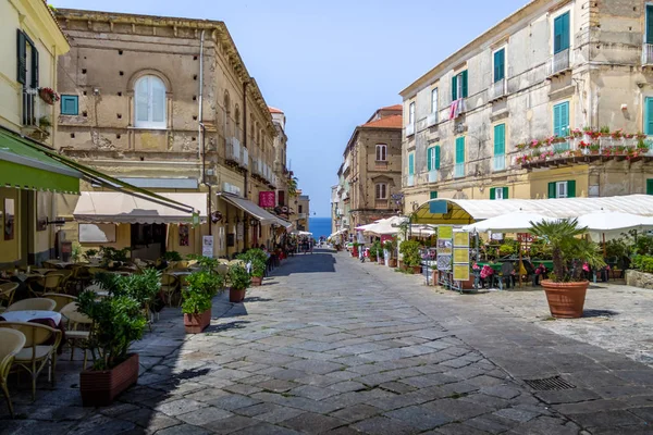 Buildings and restaurants in downtown Tropea - Tropea, Calabria,