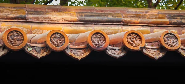Tegel Detail Van Oude Chinese Dak — Stockfoto
