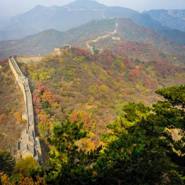 Old great wall of China on Autumn Season