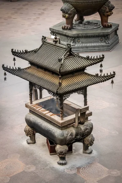 Copper Censer Buddhist Temple Jing Tranquility Temple — Stock Photo, Image