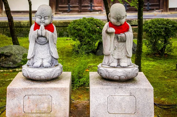 Stone Monk Statues Kyoto Japan — Stock Photo, Image