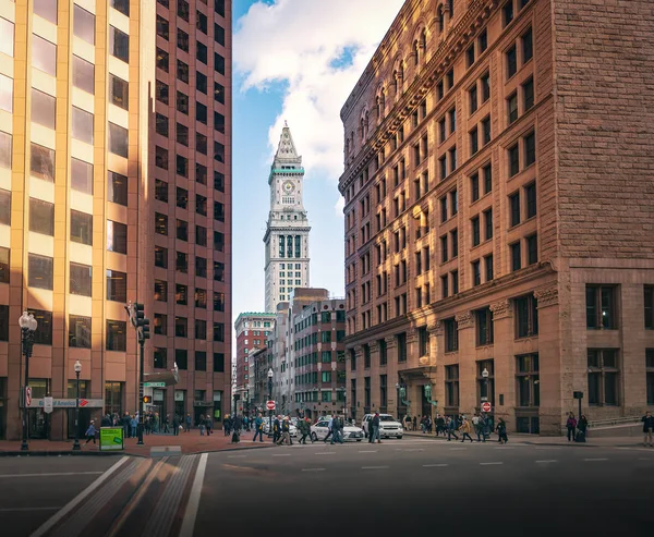 Edificios de Boston y Custom House Clock Tower - Boston, Massachusetts, EE.UU. —  Fotos de Stock