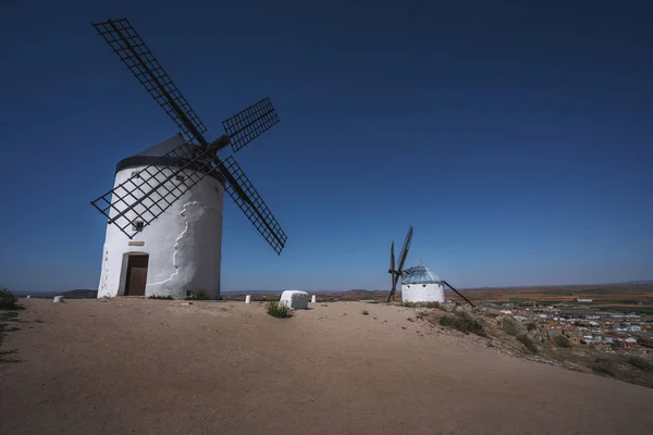 Consuegra szélmalmok La Mancha, híres Don Quijote történetek — Stock Fotó
