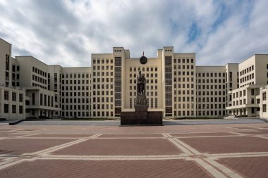 House of Government and Lenin Monument - Minsk, Belarus clipart