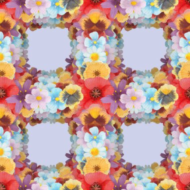 Vahşi çiçekler suluboya deseni resimlendirmeyi kusursuz hale getirdi