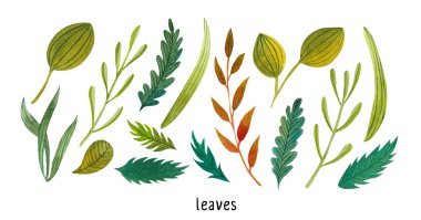 yeşil yapraklar suluboya arkaplan dikişsiz sanat