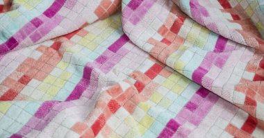 Çok renkli büyük havlu Pamuk havlusu yakın yukarı