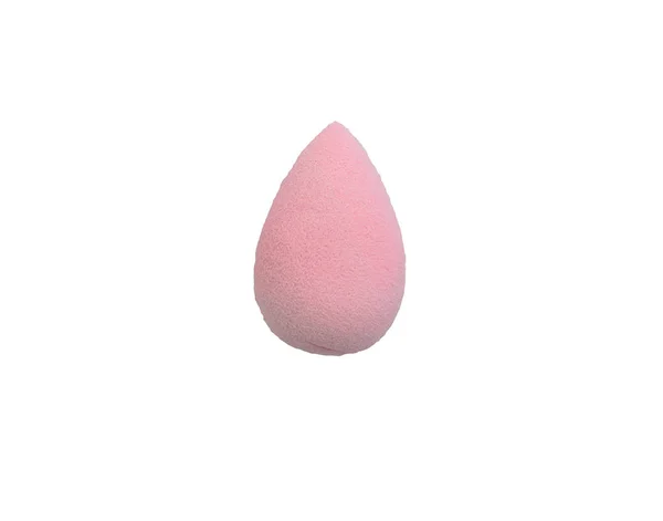 Uroda Jajko Kształcie Różowy Blender Czysta Gąbka Białym Tle Kosmetyczne — Zdjęcie stockowe