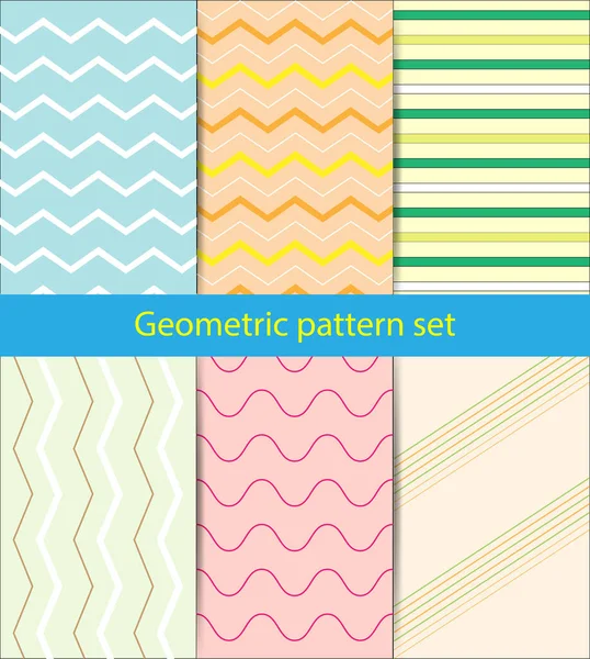 Conjunto Patrones Geométricos Colección Colorida Impresión Abstracta Decotativa Para Tela — Vector de stock