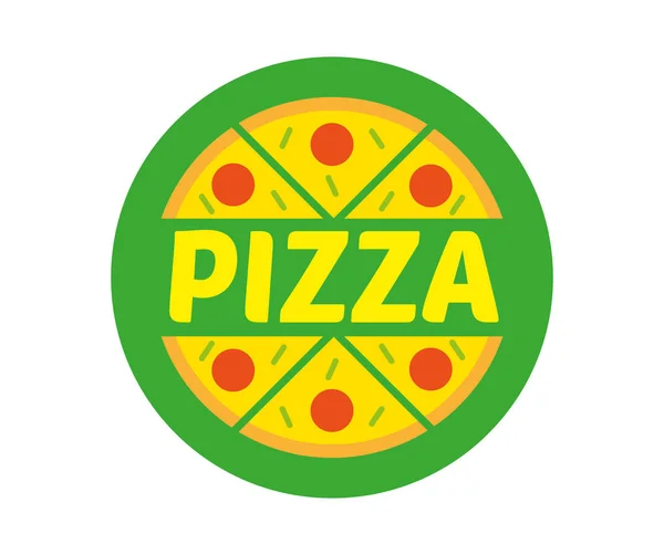 Логотип зеленой пиццы — стоковый вектор