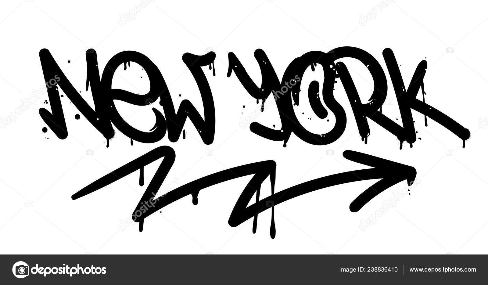 Etiqueta de graffiti de Nueva York Vector de stock #238836410 de ©Dovbush94, image size:1600x934