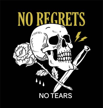 Kafatası gül bıçak ifade yazdırma 