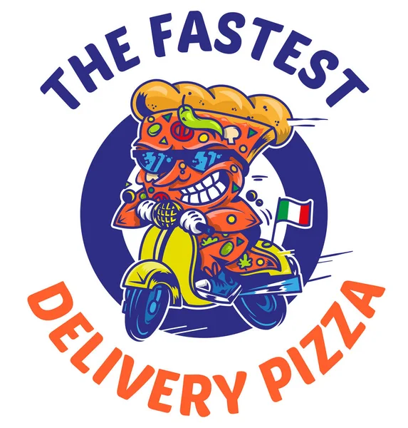 Самая быстрая доставка пиццы — стоковый вектор