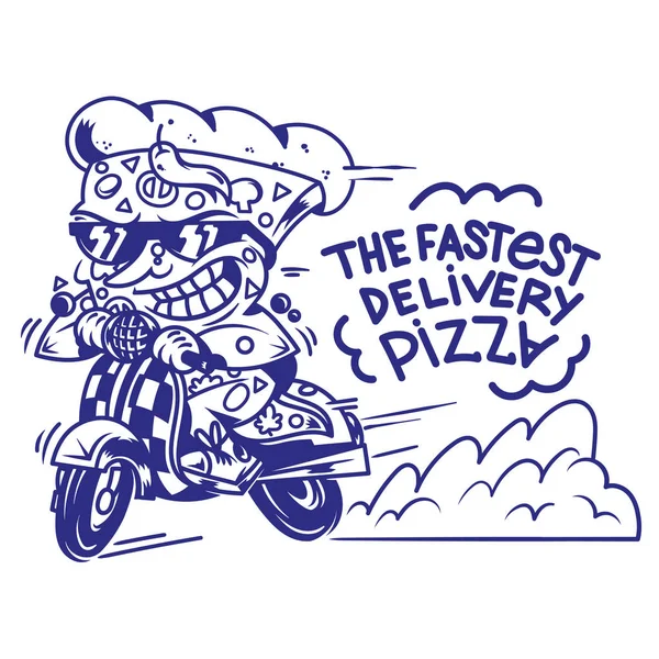 Самая быстрая доставка пиццы — стоковый вектор