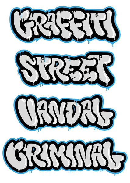 Wandal zestaw graffiti — Wektor stockowy