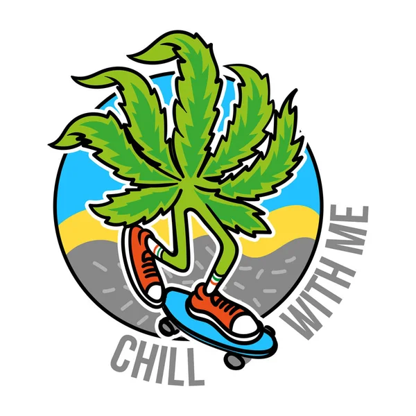 大麻滑冰打印 — 图库矢量图片