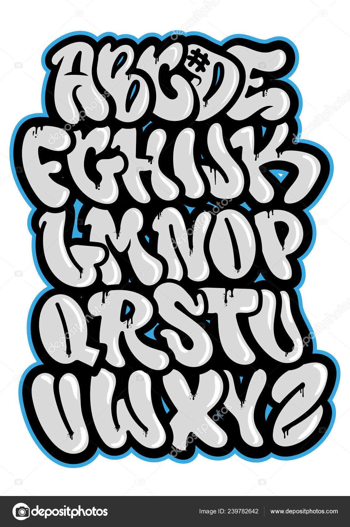 Graffiti alphabet type Stock Vector Image by ©Dovbush94 #239782642