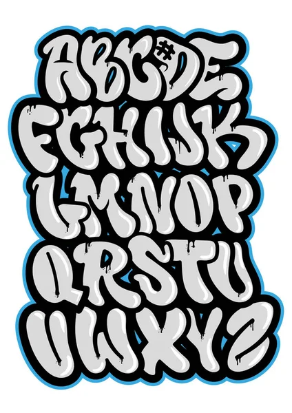 Tipo di alfabeto dei graffiti — Vettoriale Stock