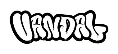 Aerosol sprey boya kullanarak duvara Graffiti tarzında dekoratif yazıt 