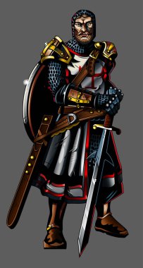 Medieval knight character  clipart