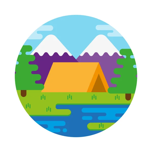 Camping icono al aire libre — Vector de stock