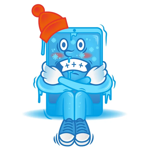Frozen smartphone character — Stock Vector