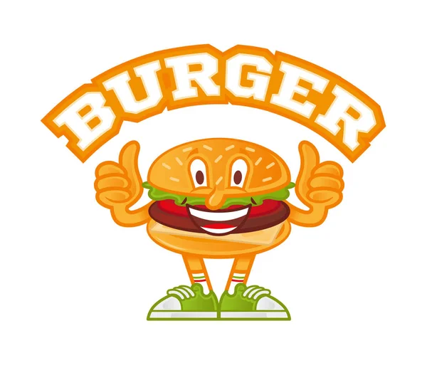 Logo Hamburger karakter — Stockvector