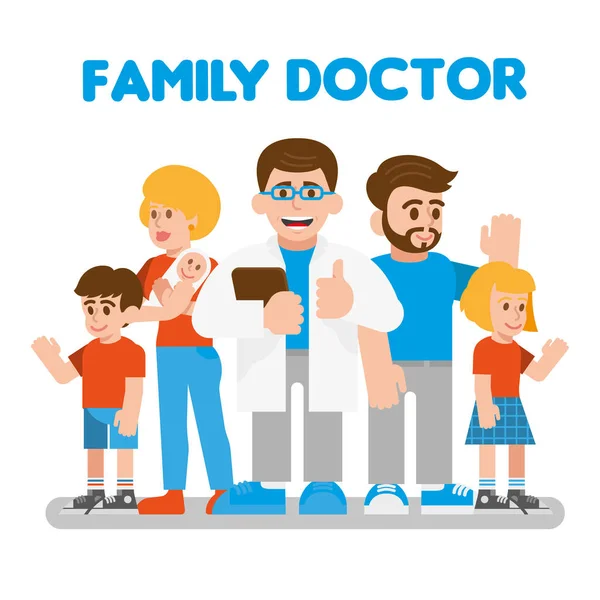 Médecin de famille dessin animé — Image vectorielle