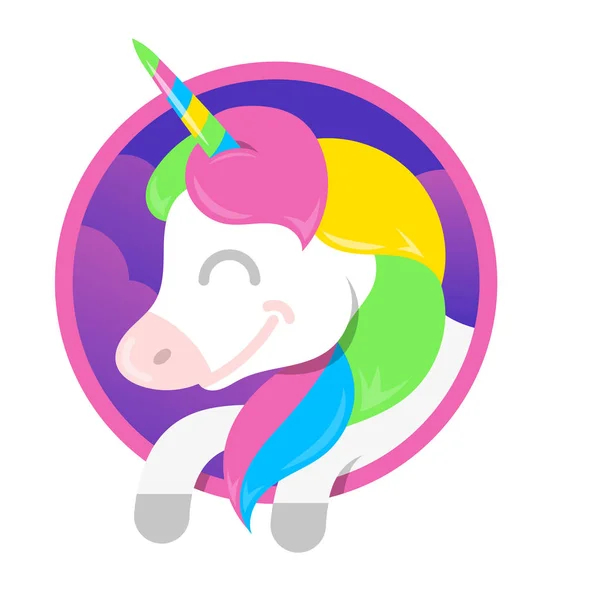 Karakter logo Unicorn - Stok Vektor