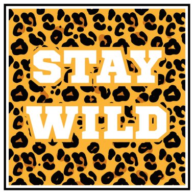 Leopar deri ile vahşi baskı kal 