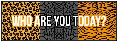 Vahşi hayvan derileri üzerinde trendy ifade 