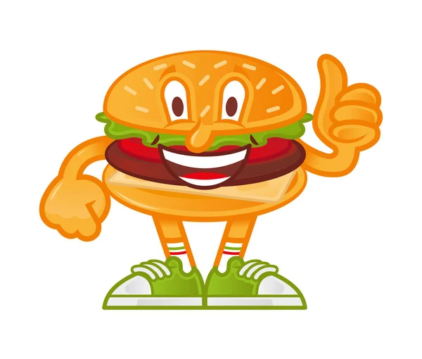 Hamburger stripfiguur — Stockvector