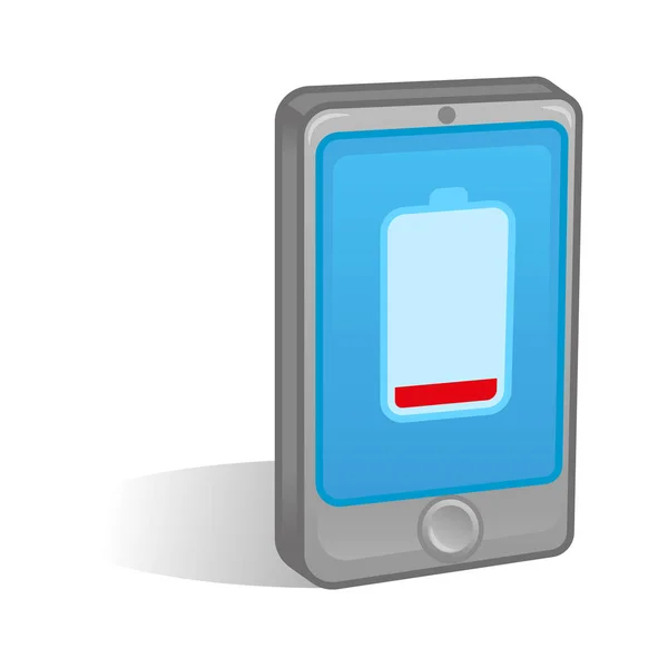 Bateria fraca no smartphone — Vetor de Stock