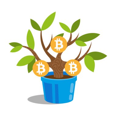 Bitcoin ağaç illüstrasyon 