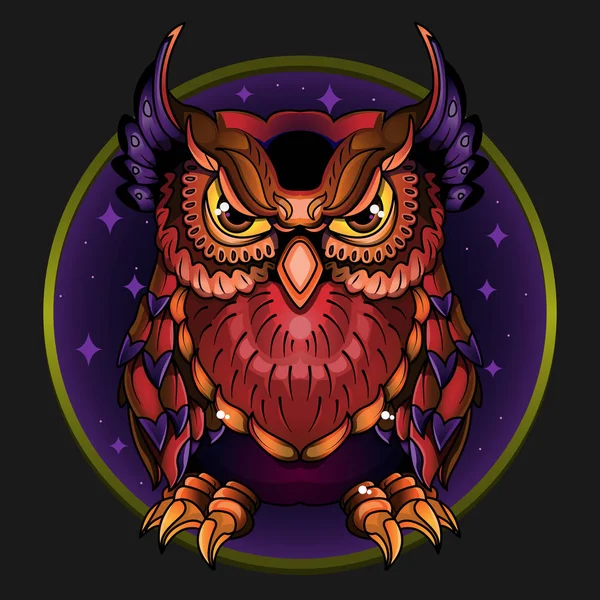 Ikona owl dziki — Wektor stockowy