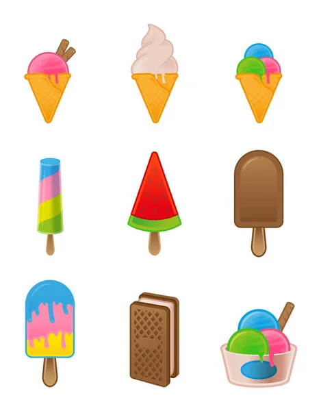 Set de helados — Vector de stock